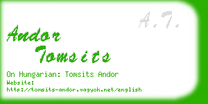 andor tomsits business card